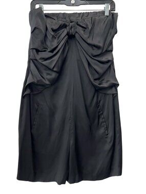 $1595 Prada 2008 Black Satin Short Jumpsuit Romper size IT 42/6